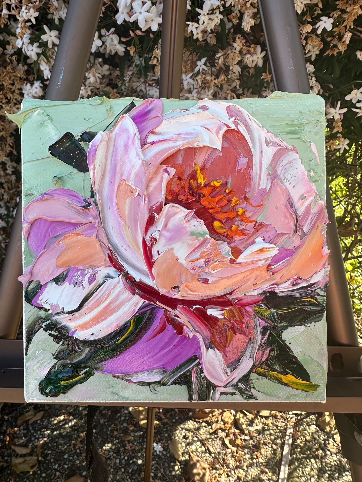 Authentic Peony oil painting original