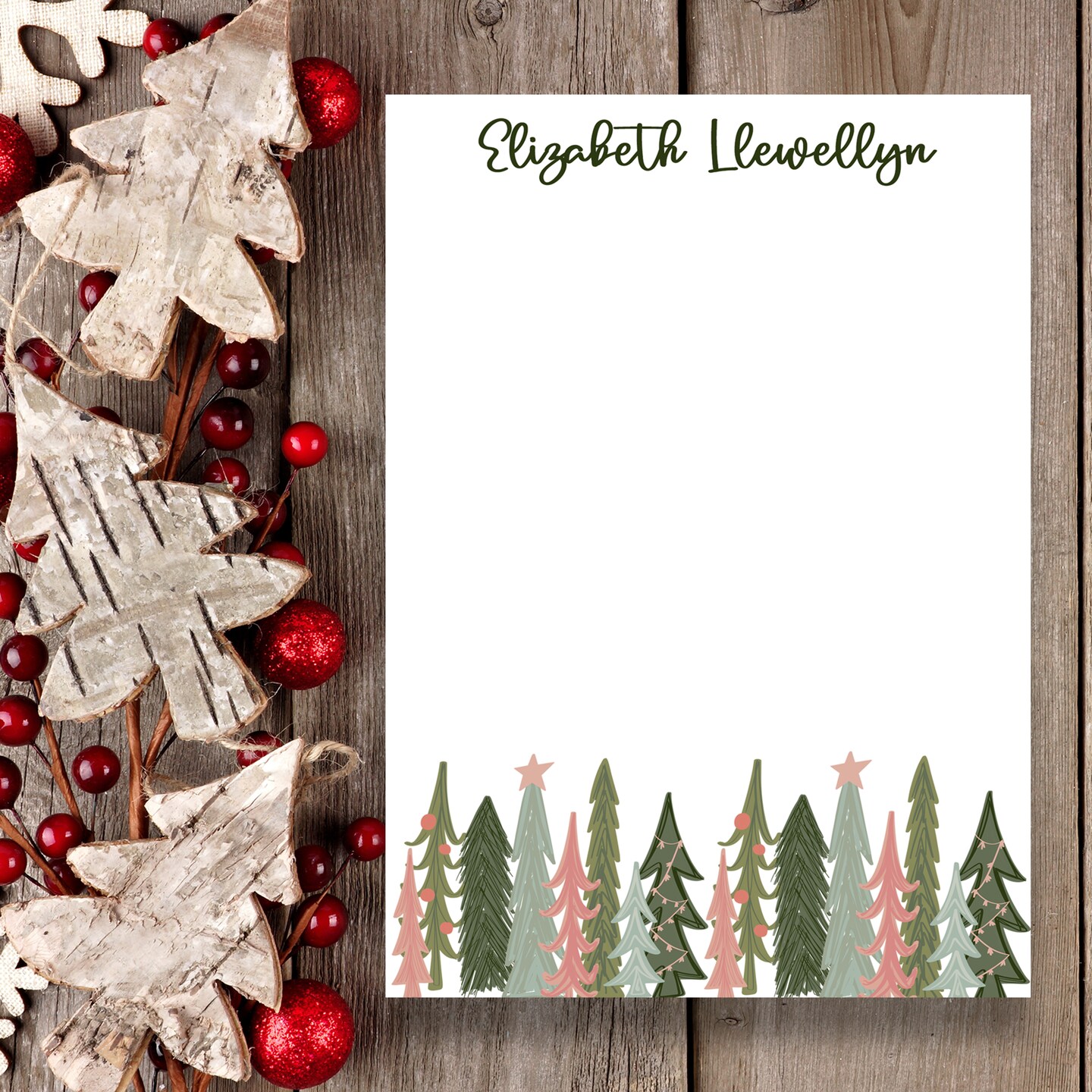 Christmas Notepad, Christmas Stationary, Gift for Her, Christmas Accessories,  Personalized Christmas Notepad, Christmas Gifts, Holiday Gifts