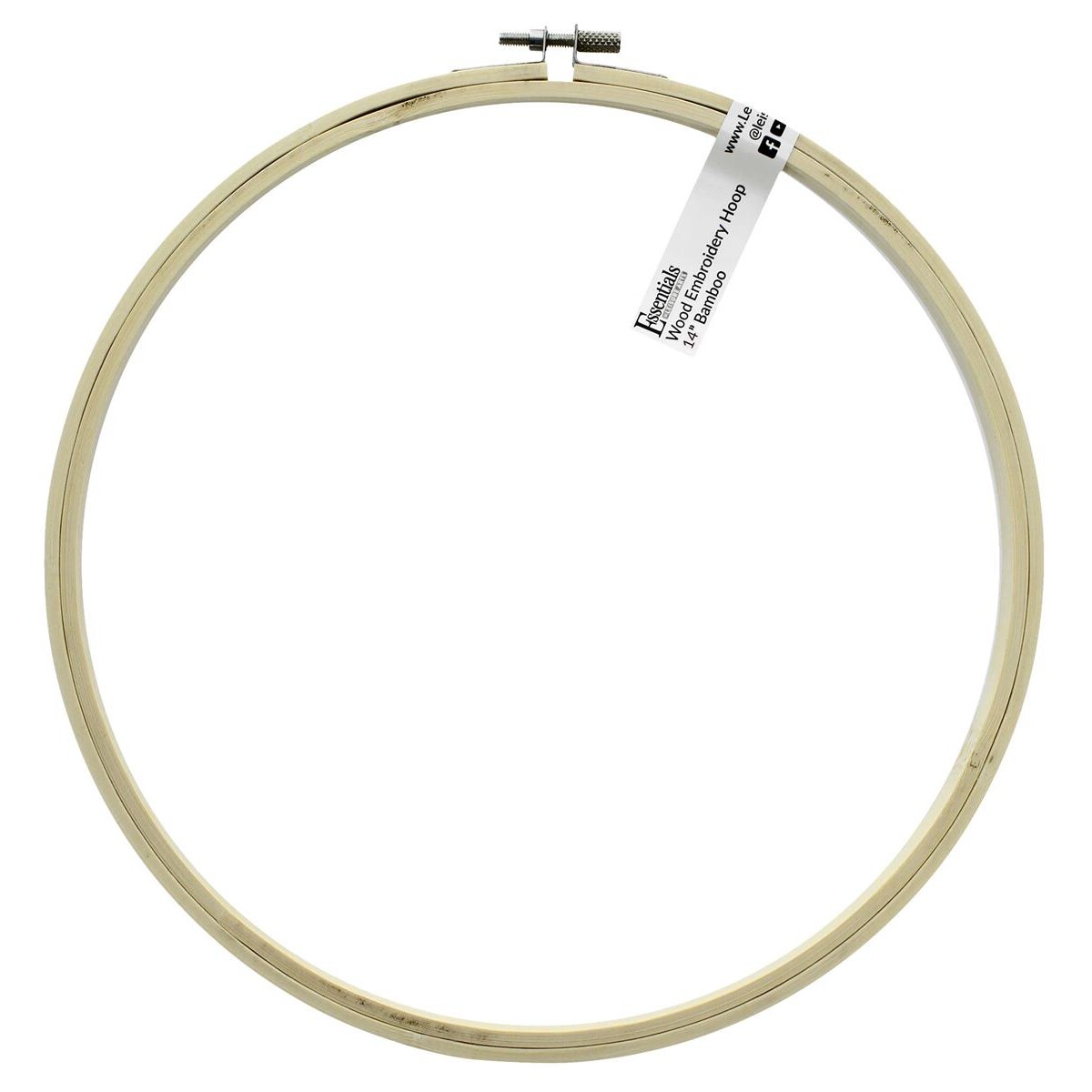 Essentials by Leisure Arts Wood Embroidery Hoop 14" Bamboo - wooden hoops for crafts - embroidery hoop holder - cross stitch hoop - cross stitch hoops and frames