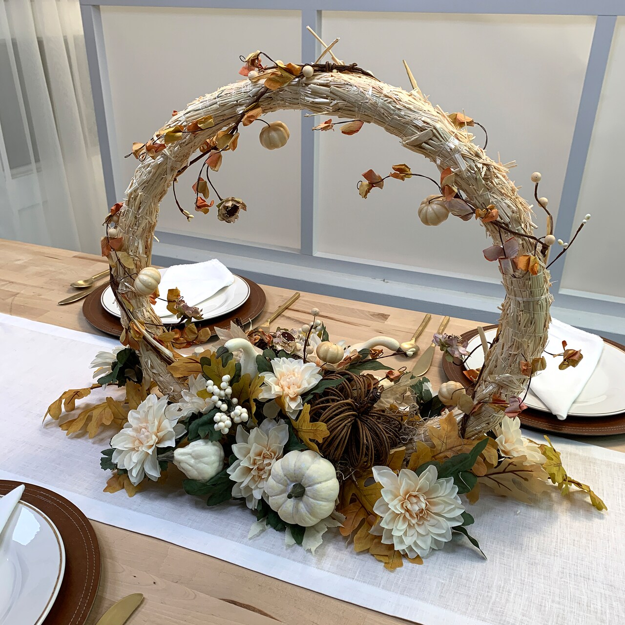 Straw Wreath Table Centerpiece with FloraCraft®