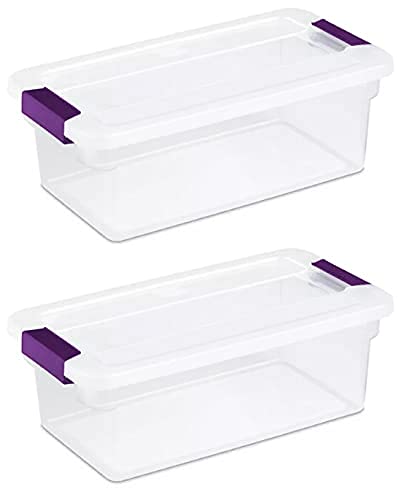 2 Pack Quart ClearView LatchTM with Sweet Plum Handles, Containers