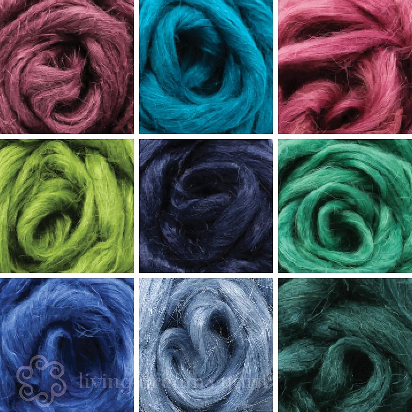 Flax/Linen - Beautifully Dyed Vivid Colors, Combed Top Roving for Spinning, Blending, Felting, Weaving.