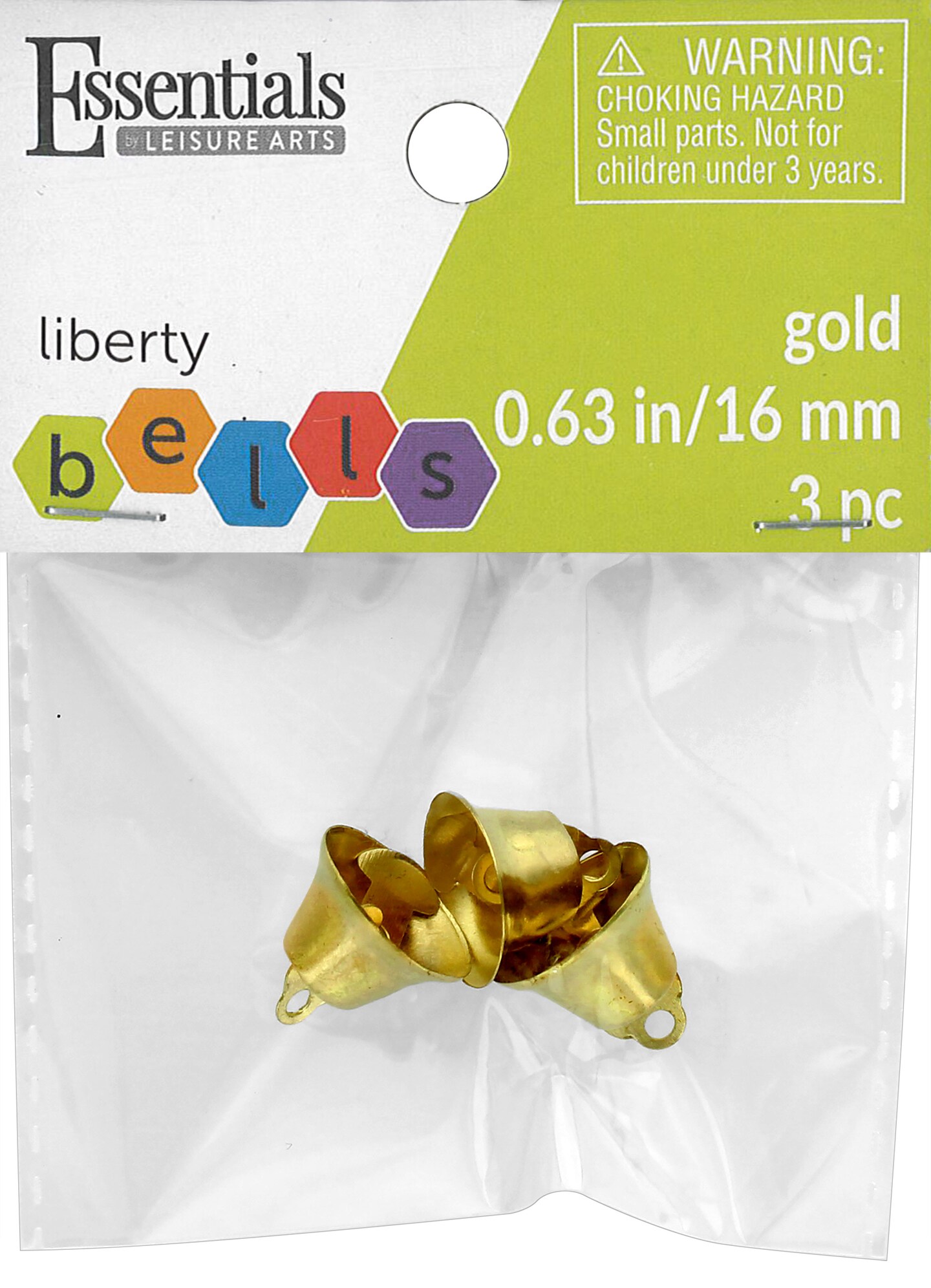 Essentials By Leisure Arts Arts Liberty Bells 16mm Gold 3pc