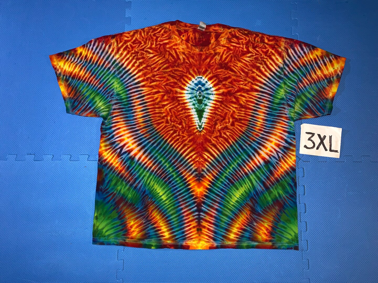 新品 anytee Diamond Blue Dyed Long Tee 2XL Unisex Cloud Tie Dye Tee | Royal Wholesale