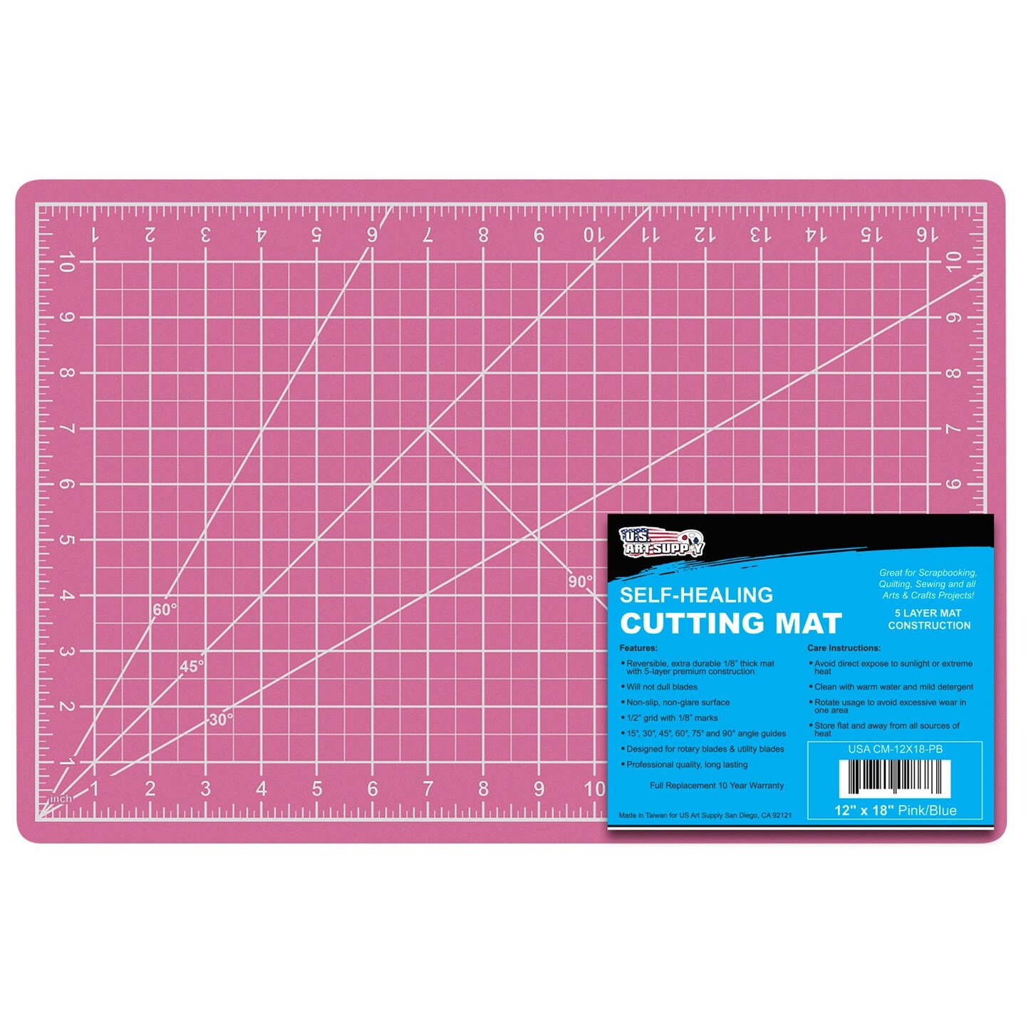18 x 24 Pink/Blue Self Healing 5-Ply Double Sided Durable Non-Slip