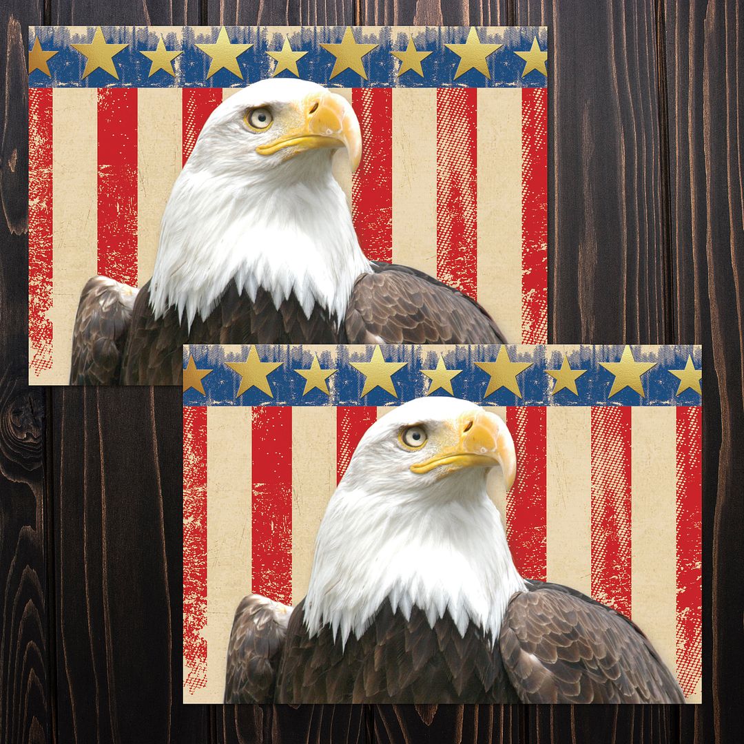 Great Papers! Note Card and Envelope, Patriotic with Gold Foil, 4.75" x 3.375"(folded), 20 count
