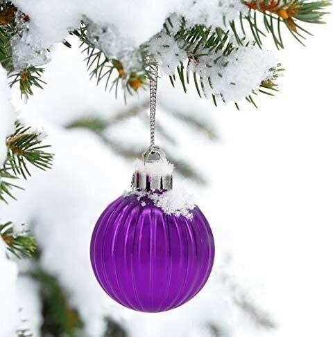 34-Piece Christmas Glitter Ball Ornaments (1.5&#x22;) Xmas Tree Decorations