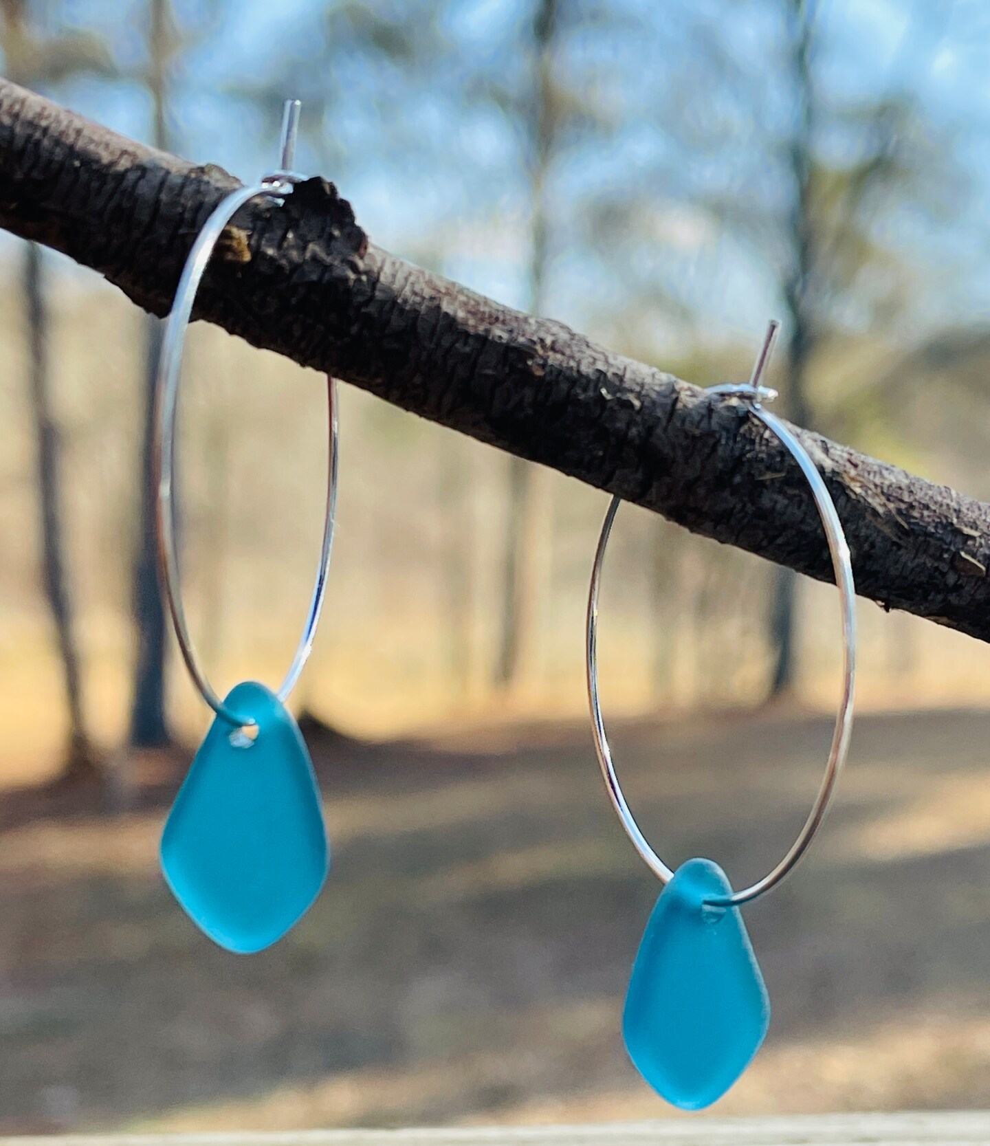 Sea glass clearance hoop earrings