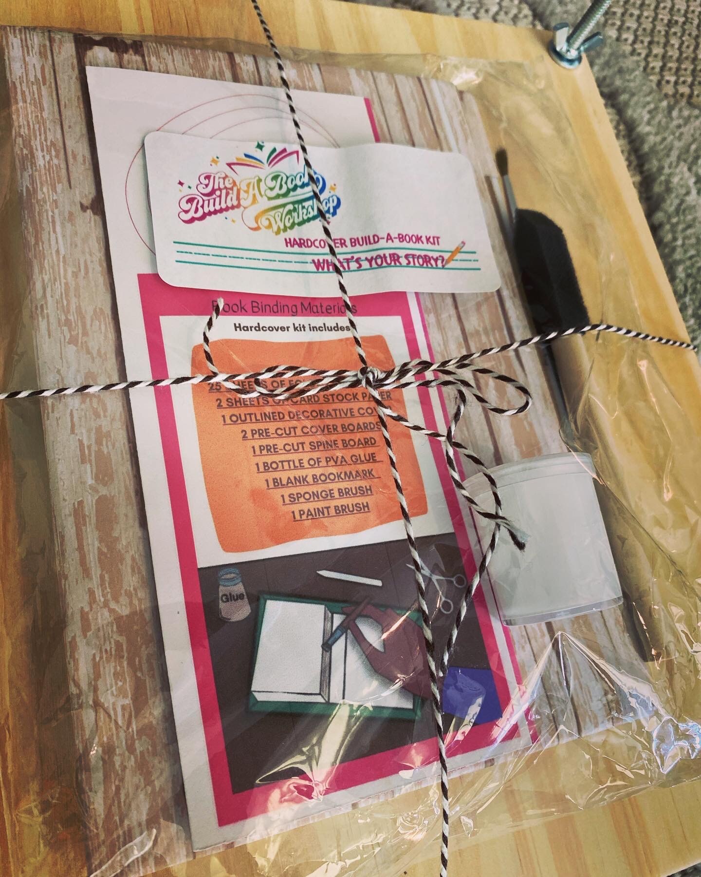Hardcover book binding kit, make your own hardcover book at home, DIY, arts  and crafts, craft party idea! Tools and instructions included.