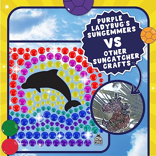 Purple Ladybug SUNGEMMERS Window Art Suncatcher Kits for Kids - Cool Gem Art Girl Craft Ages 6-8 - Great 7 Year Old Girl Gifts, Christmas Gift for