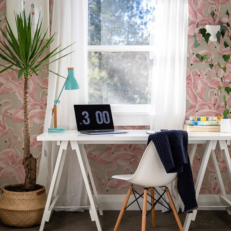 Tempaper Flamingo Peel and Stick Wallpaper Ballerina Pink