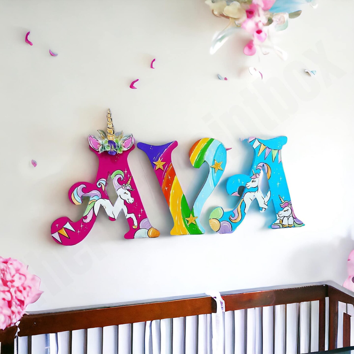 thumbnail image 2 of Custom Wooden Name Sign Cutout, Baby Nursery Signs 2 of 13