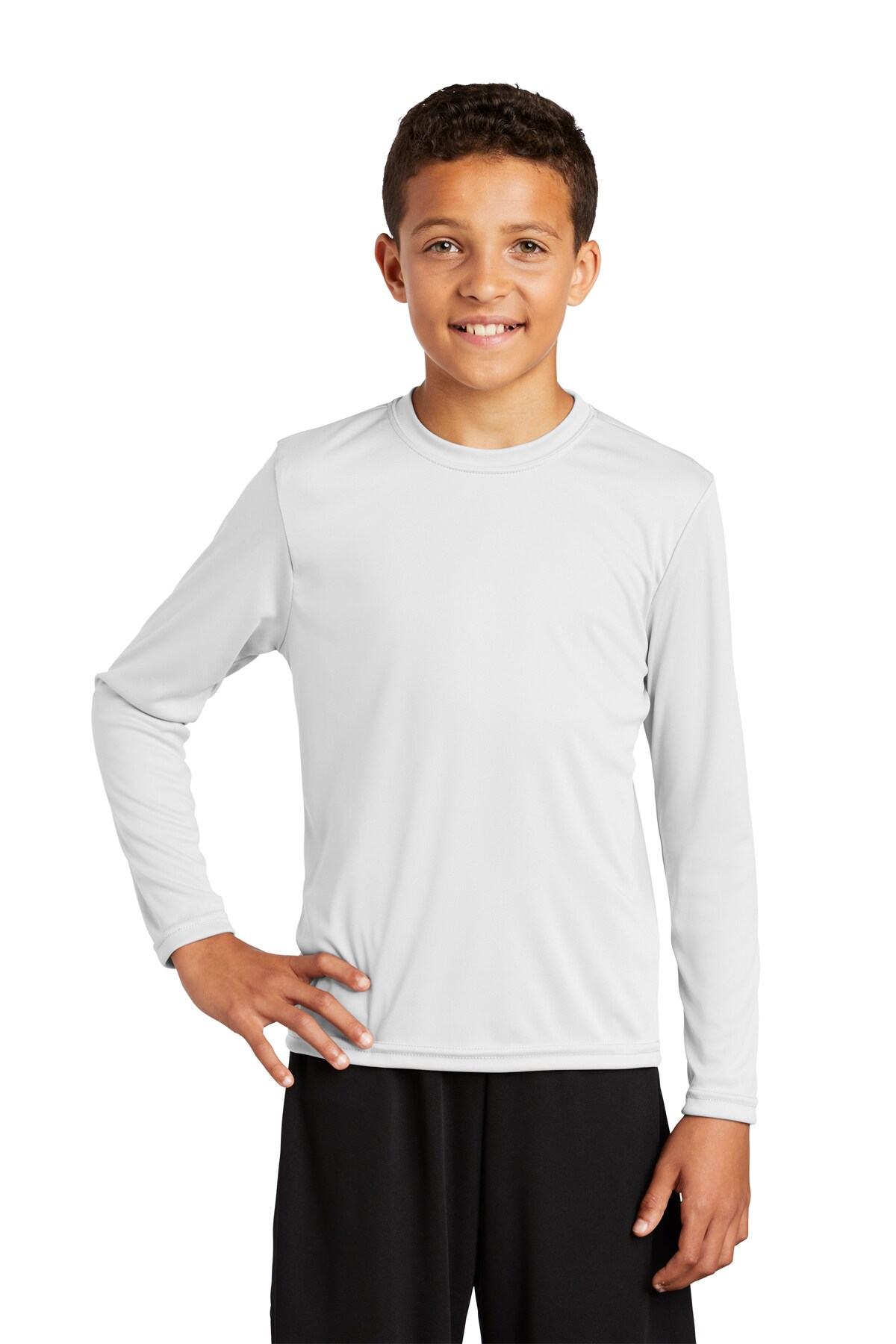Sport-Tek&#xAE; Crew Neck Long Sleeve T-Shirt for Youth