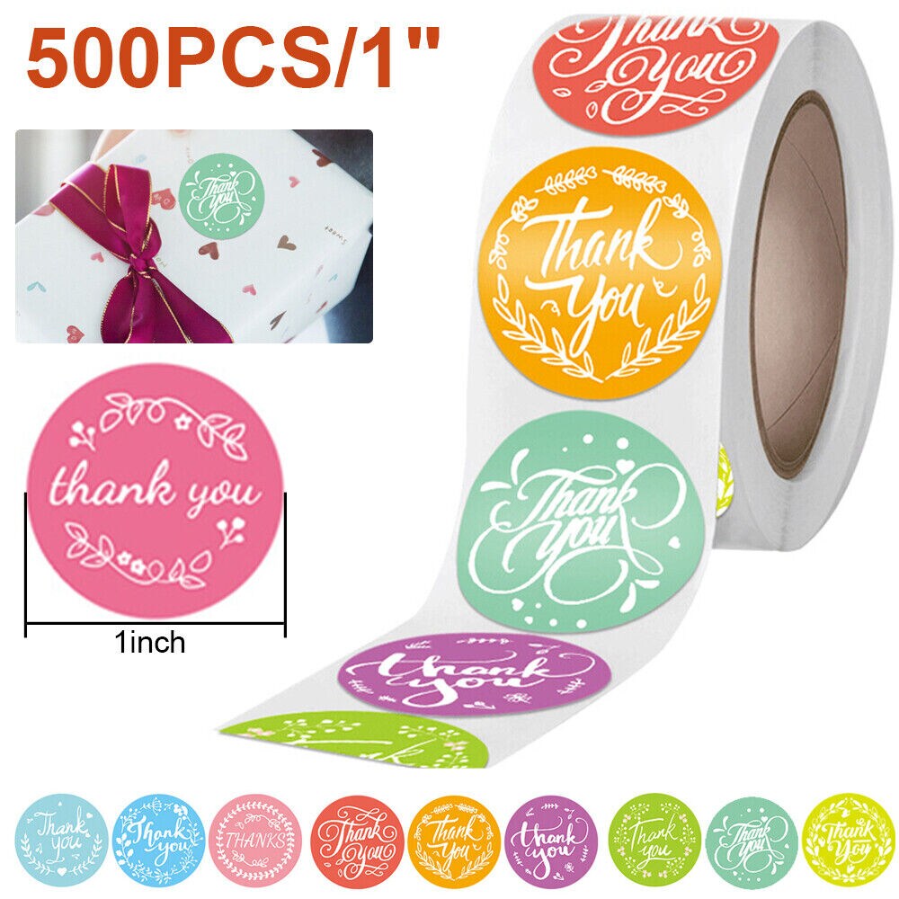 Kitcheniva 500 Pcs Thank You Stickers Supporting Business Labels Decor DIY