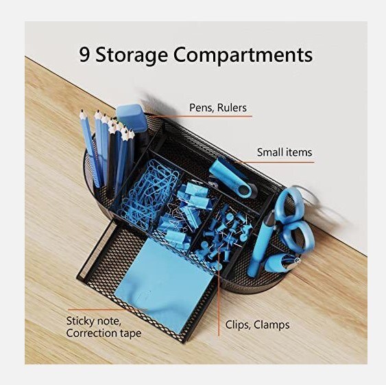 Desktop Pen Pencil Organizer Made of Metal Mesh