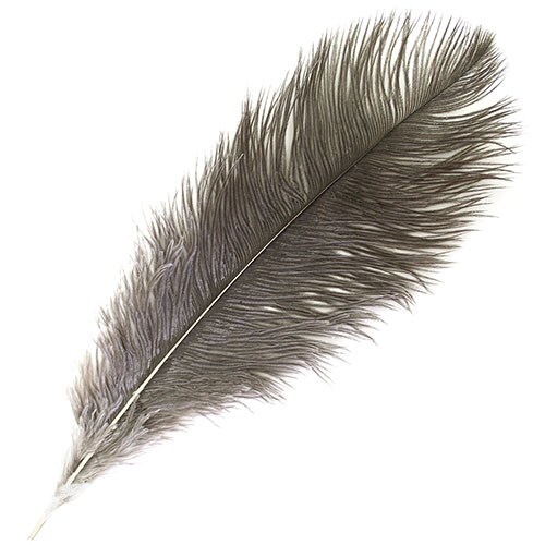 John Bead 11-13in Ostrich Drab Feathers