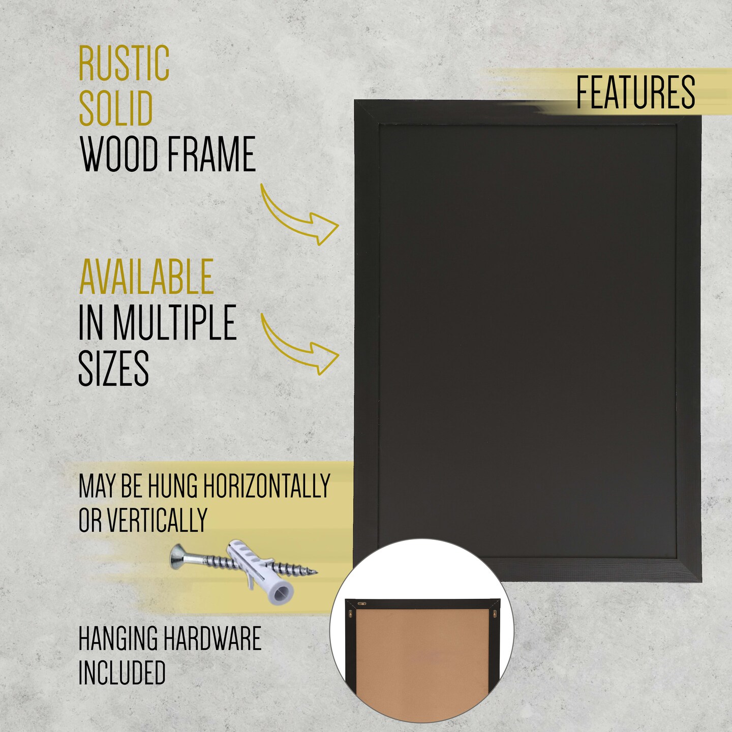 HBCY Creations Magnetic Wall Chalkboard, Framed Decorative Chalkboard with Eraser - For Kitchen, Weddings, Restaurant Menus and More!
