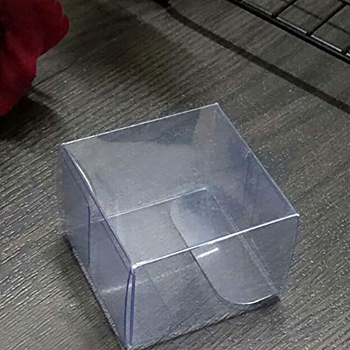 100 Pack Clear Plastic Macaron Boxes,Transparent Chocolate Candy Cookies Malt Balls Mini Gift Packing Boxes for Valentine&#x27;s Day Wedding Party Baby Shower Display(2.17&#x22; x 2.17&#x22; x 1.38&#x22;)