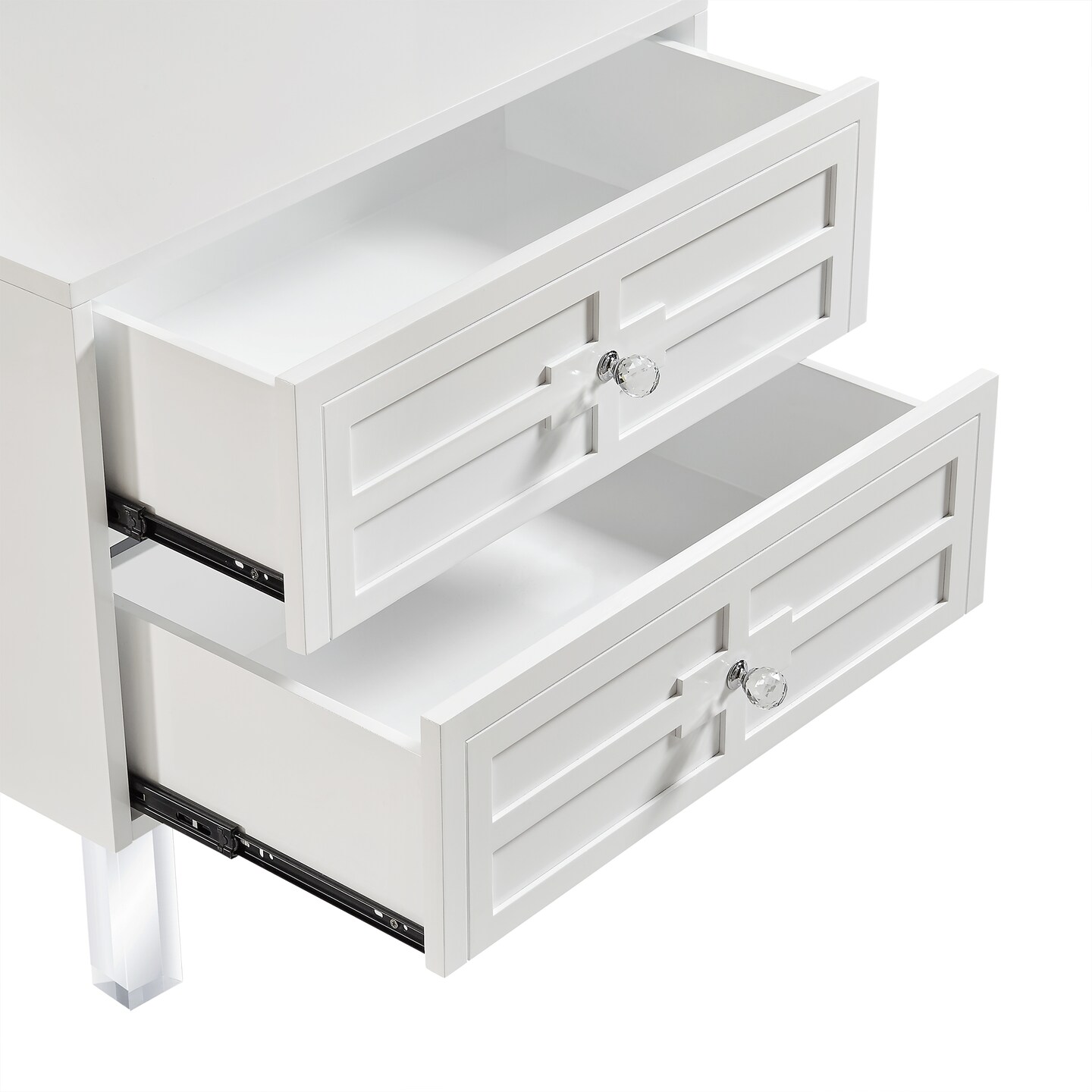 Gillian Modern Lacquered Lucite Leg Side/Accent Table/Nightstand
