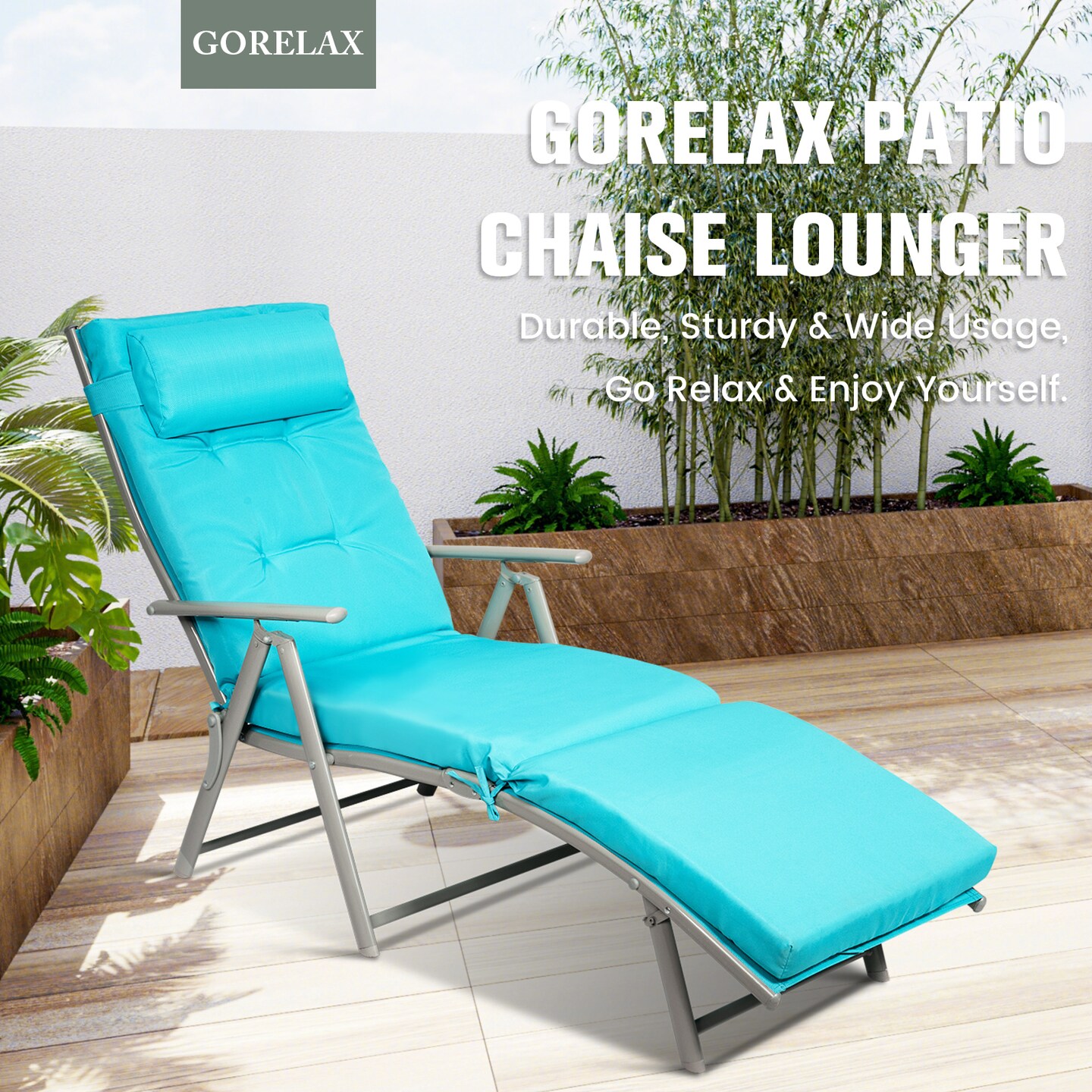 Outdoor Lightweight Folding Chaise Lounge Chair