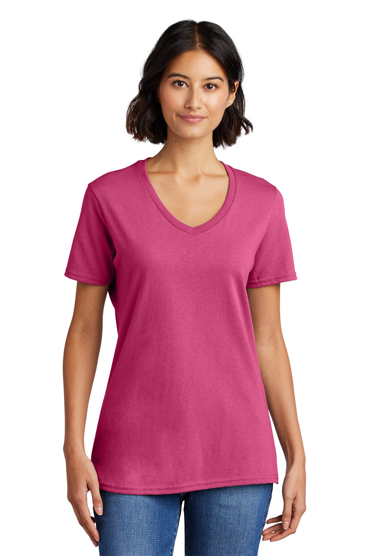 Ladies Core Cotton V-Neck T-Shirt | RADYAN&#xAE;