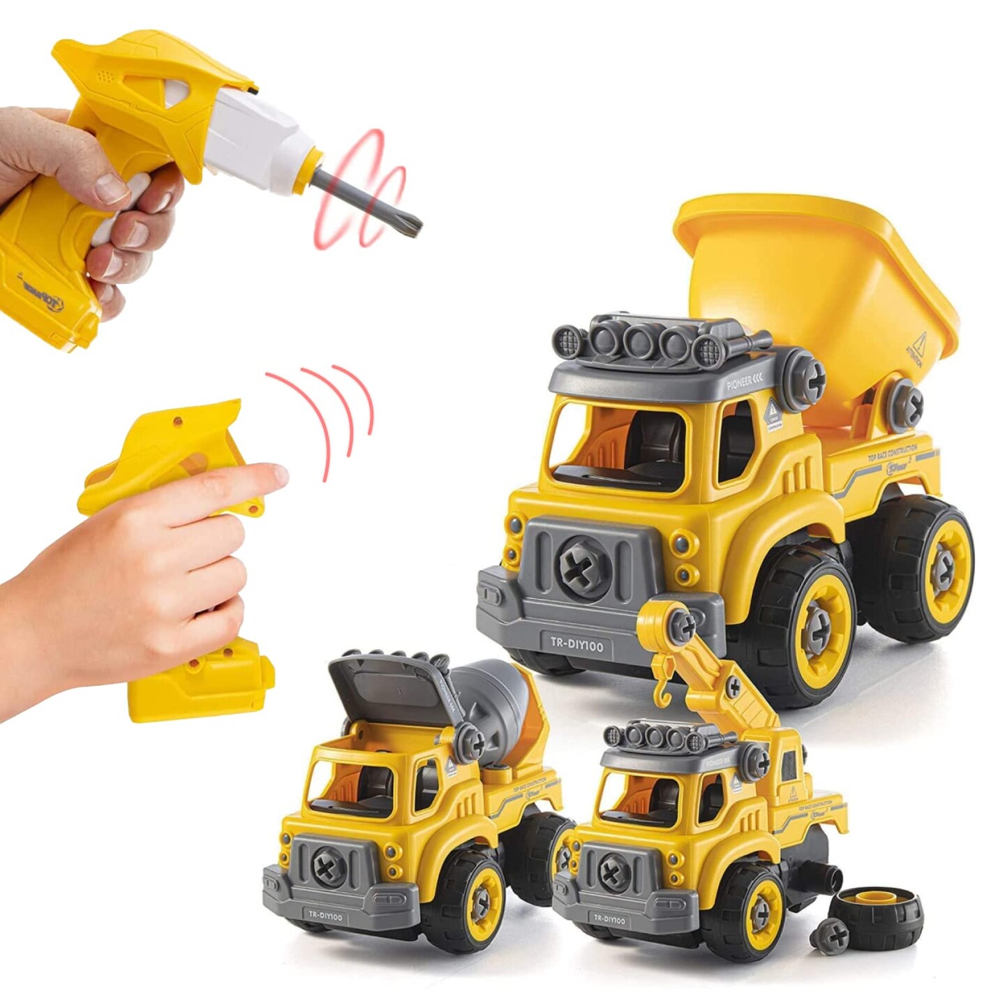 Take Apart Toys with Battery Powered Drill - 3-in-1 Take Apart Truck with Remote Control - Easy Assembly Construction Truck with Drill for Kids Builds Imagination and Building Skills