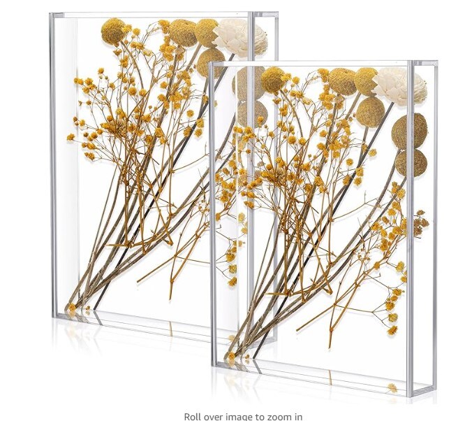 Shadow Box Frame DIY Clear Acrylic Display Box Wedding Memory Box Dried Flower Shadow Box Picture Photo Frame for Birthday Wedding Party (8 x 10&#x27;&#x27;)