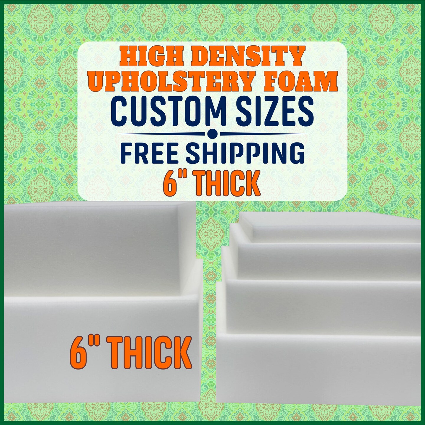 6" thick High Density Upholstery Foam Custom Sizes MakerPlace by