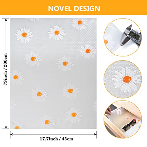 Shelf Liners for Kitchen Cabinets Non-Adhesive Drawer Liner, Non-Slip Cabinet Liner, Kitchen Waterproof Refrigerator Shelf Liner for Pantry, Fridge, Dresser (17.7 x 78.7 Inch)