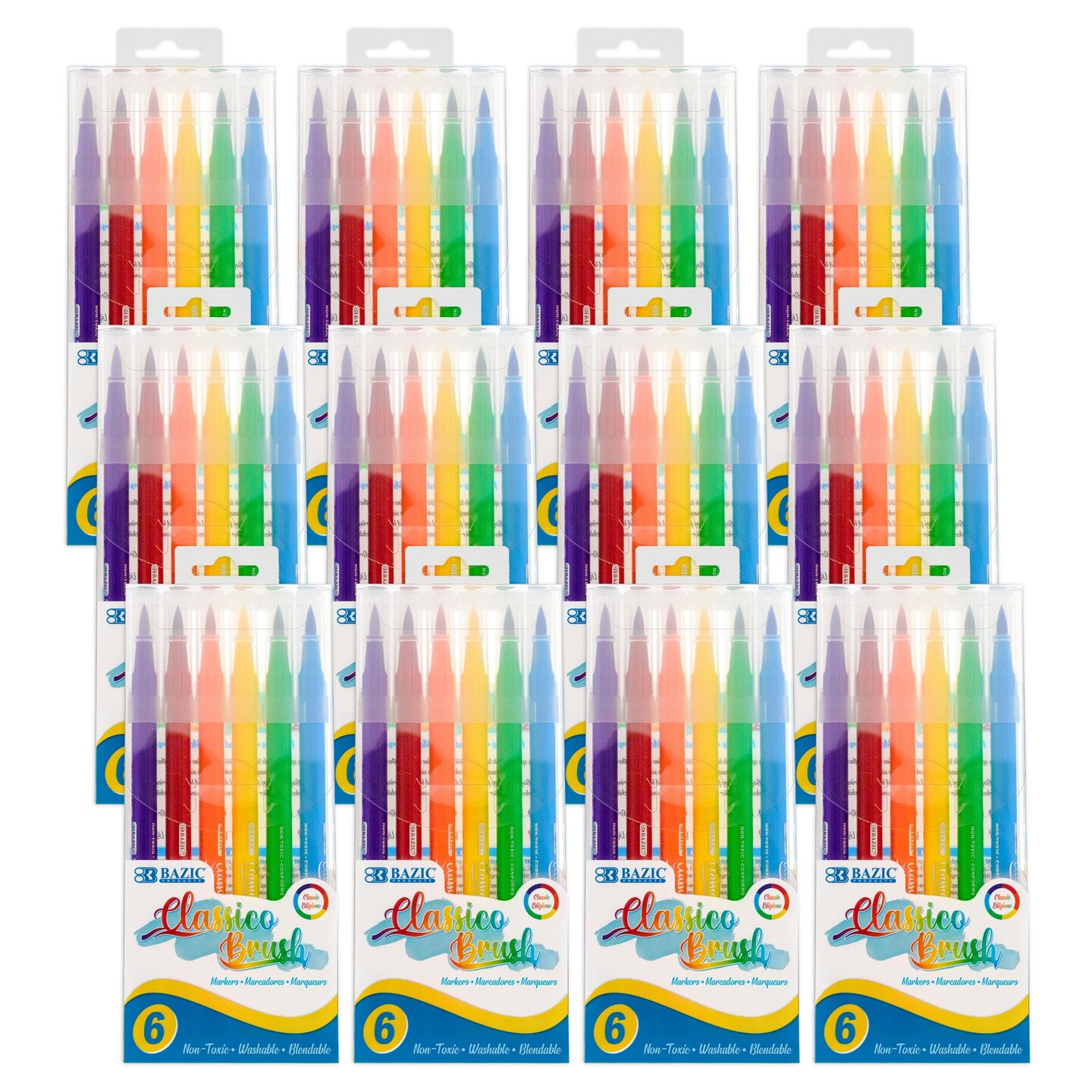 Bazic 8 Color Broad Line Jumbo Washable Markers