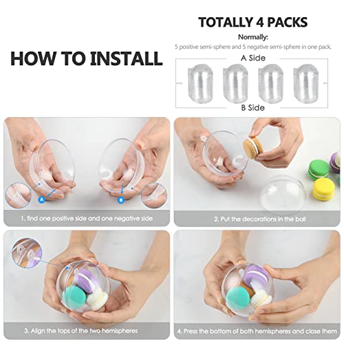 20 Pack DIY Ornament Clear Fillable Baubles Craft Christmas Decorations Tree Ball for New Years Present Holiday Wedding Party Home Decor Bath Bomb (3.15&#x201D;)