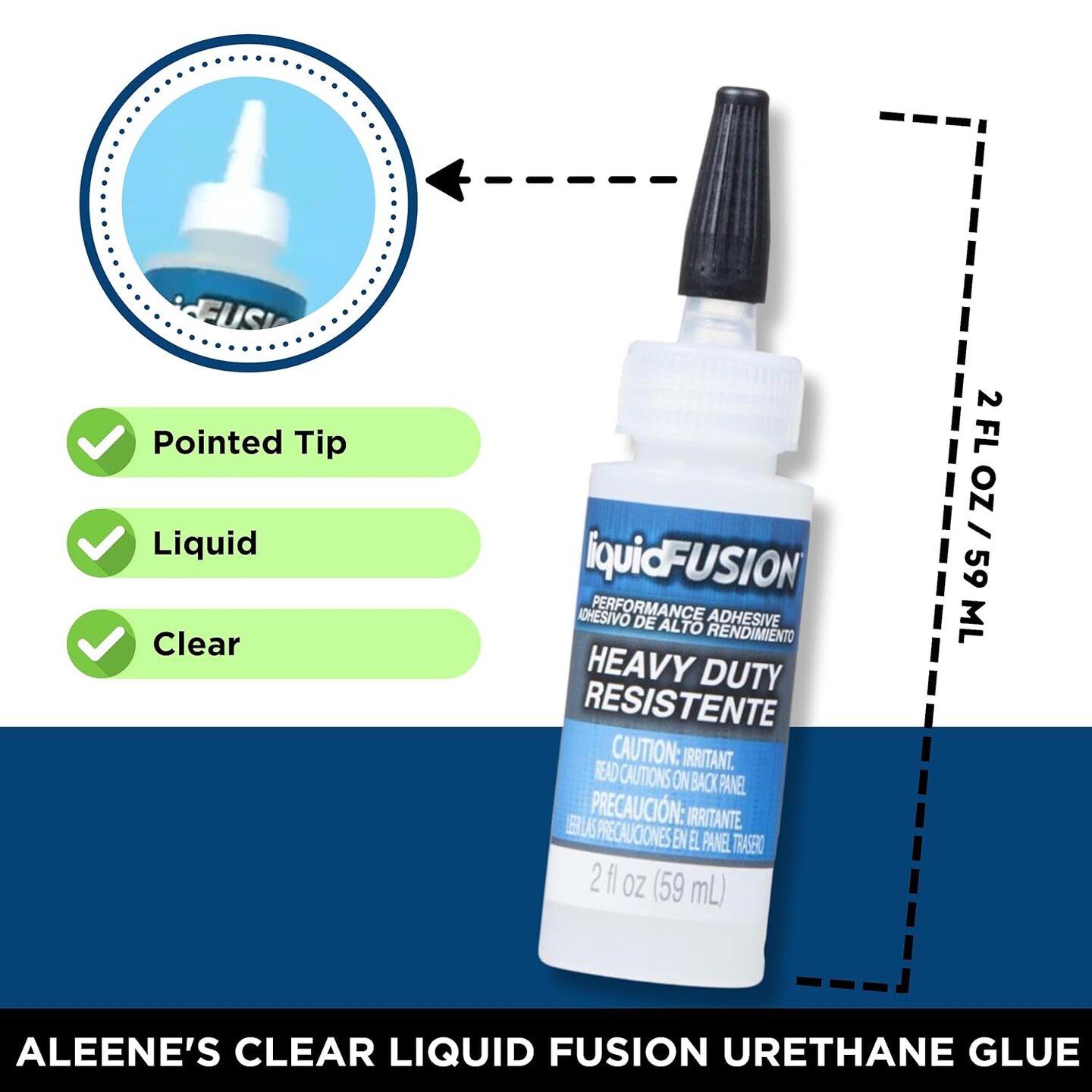 Aleene's Fabric Fusion Permanent Adhesive Cloth Clear Glue Needlenose  Bottle 4oz