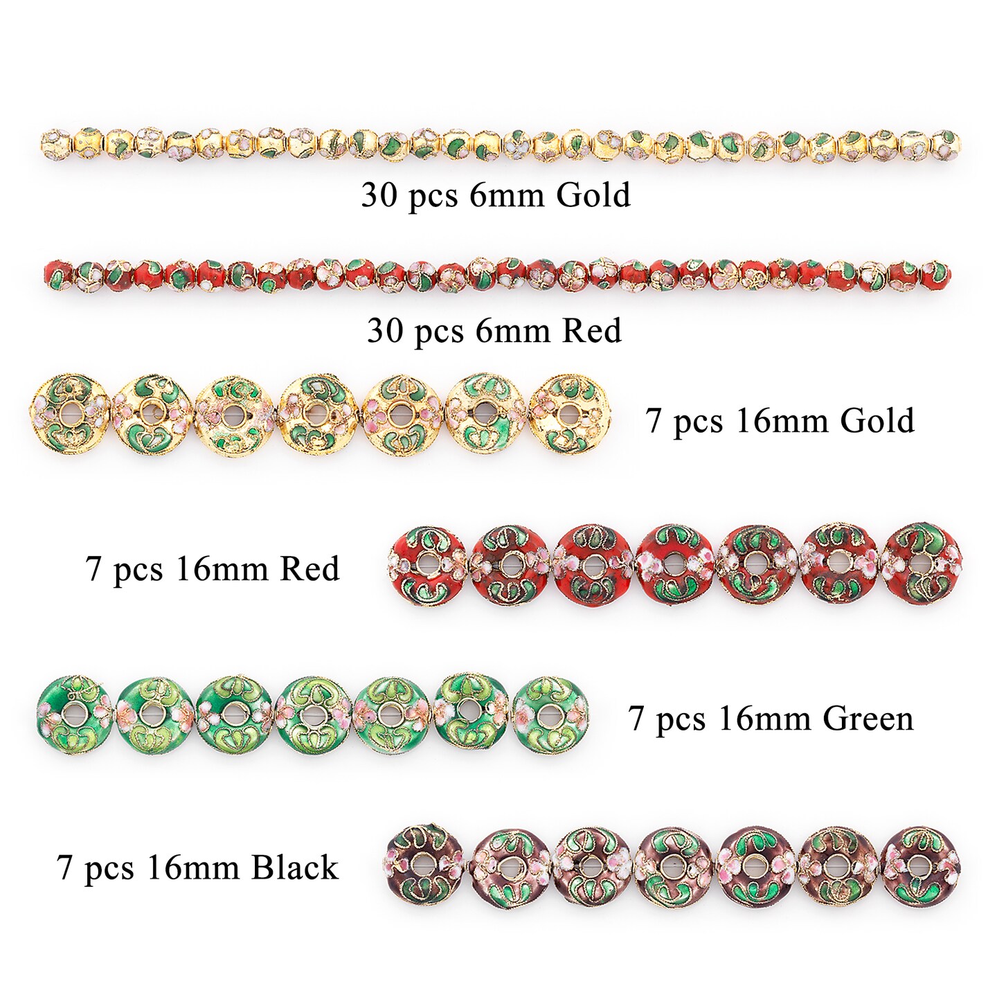 Vintage Hand Painted Classic Cloisonne Bead Value Pack