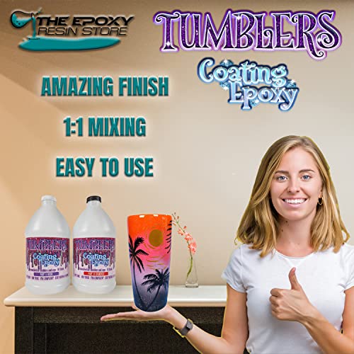 Epoxy resin for tumbler cups and glasses, fast cure, clear, shiny, high  gloss finish, easy mixing, (1-1 mixing)