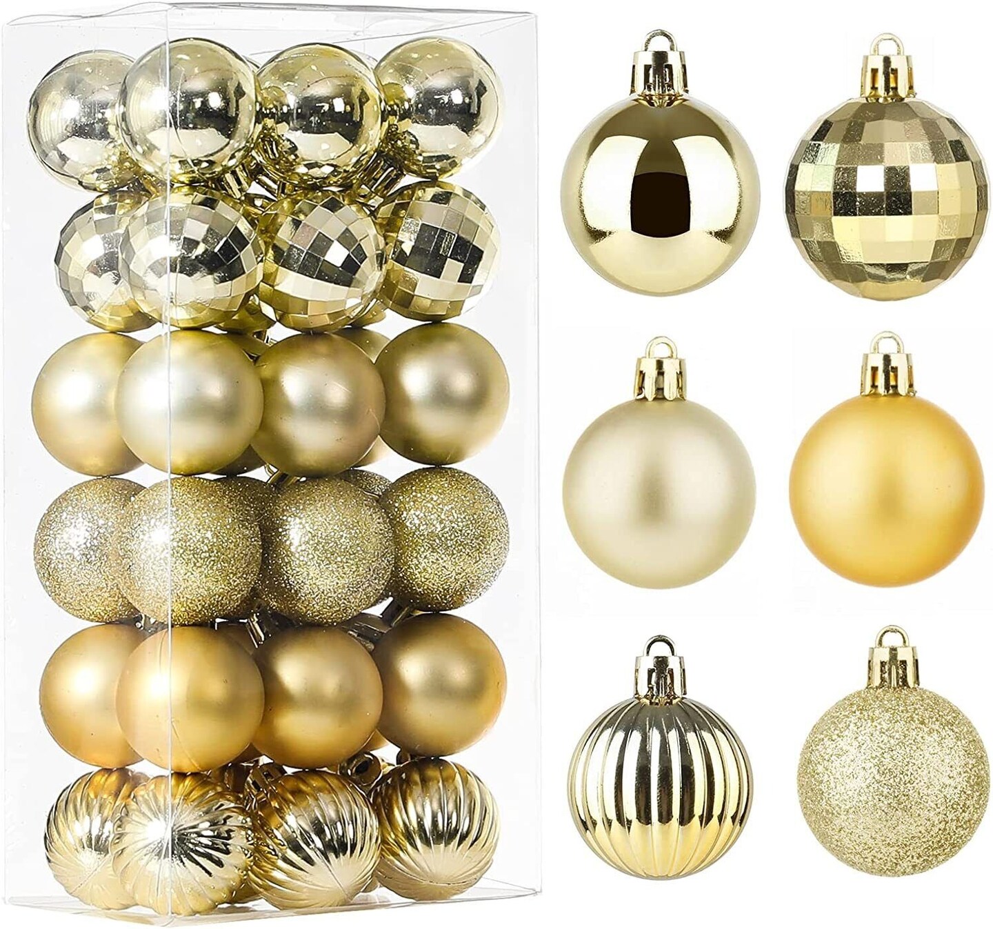 1.6in 36-Piece Shatterproof Christmas Balls - Xmas Tree Ornaments