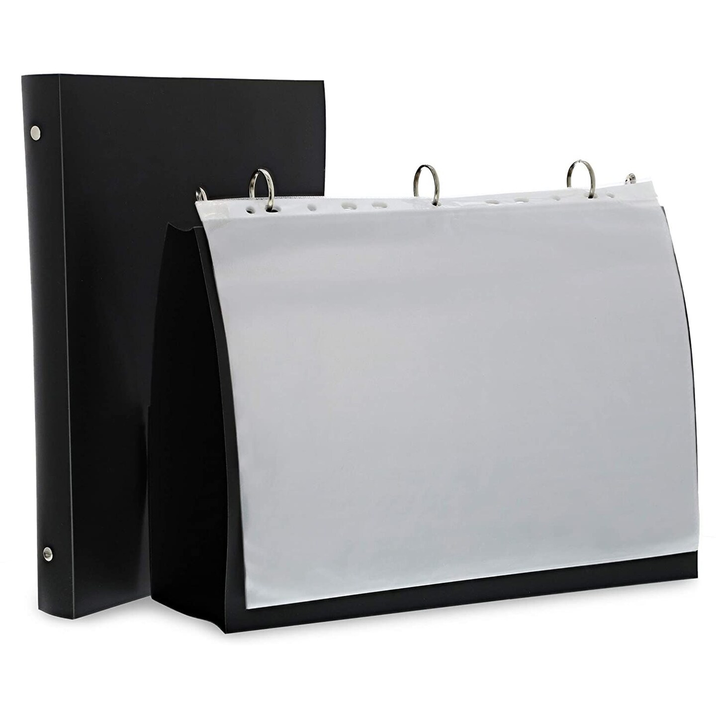 2-Pack Black Presentation Folder Binder with 10 Sheet Protectors for 8.5 X 11 inches