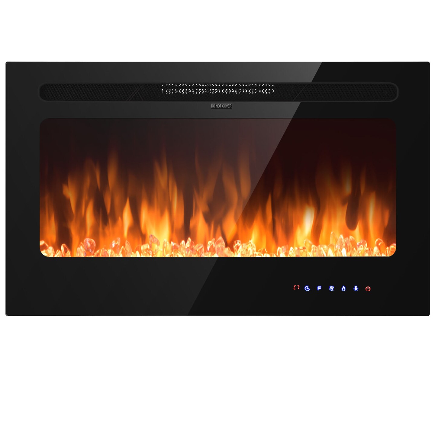 36 Inch Wall Mounted Electric Fireplace with Remote Control and Touch LED Screen Panel