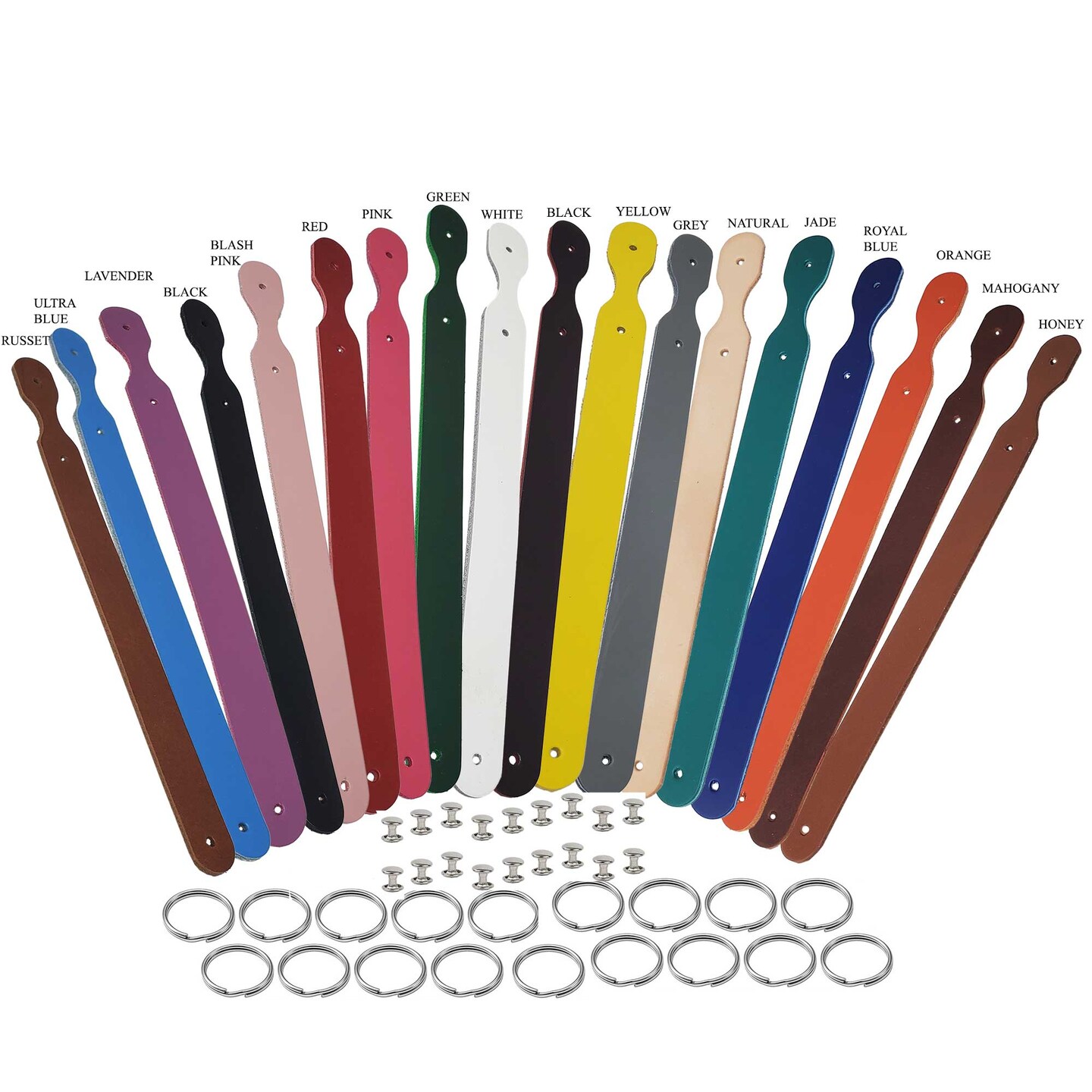 Blank Leather Keychains – 3/4" Full Grain DIY Kit (10 Pack)-Promotional-Fundraising-Personalized Gifts