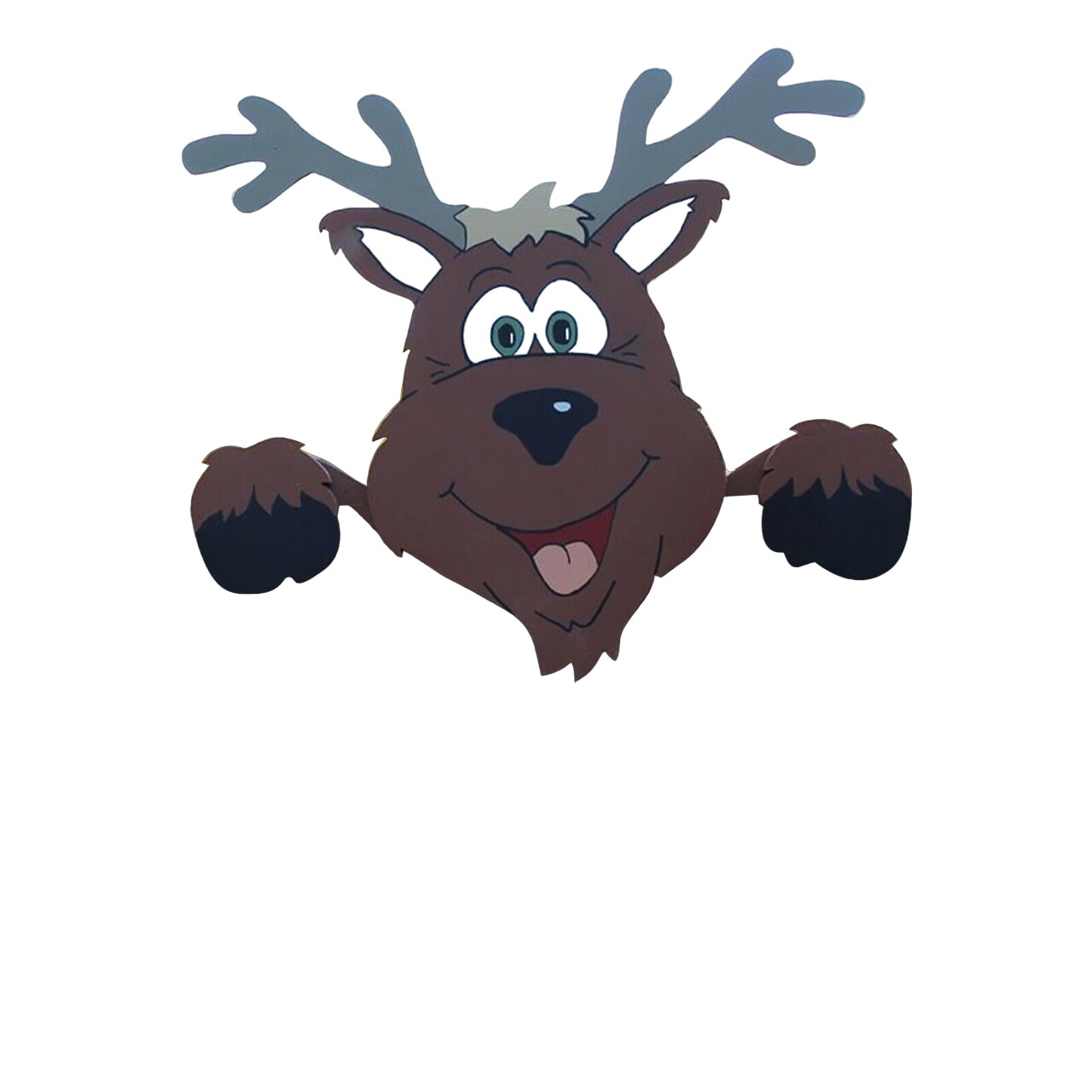 Christmas Fence Peeker Yard Decoration with Santa Claus Reindeer and Grinch