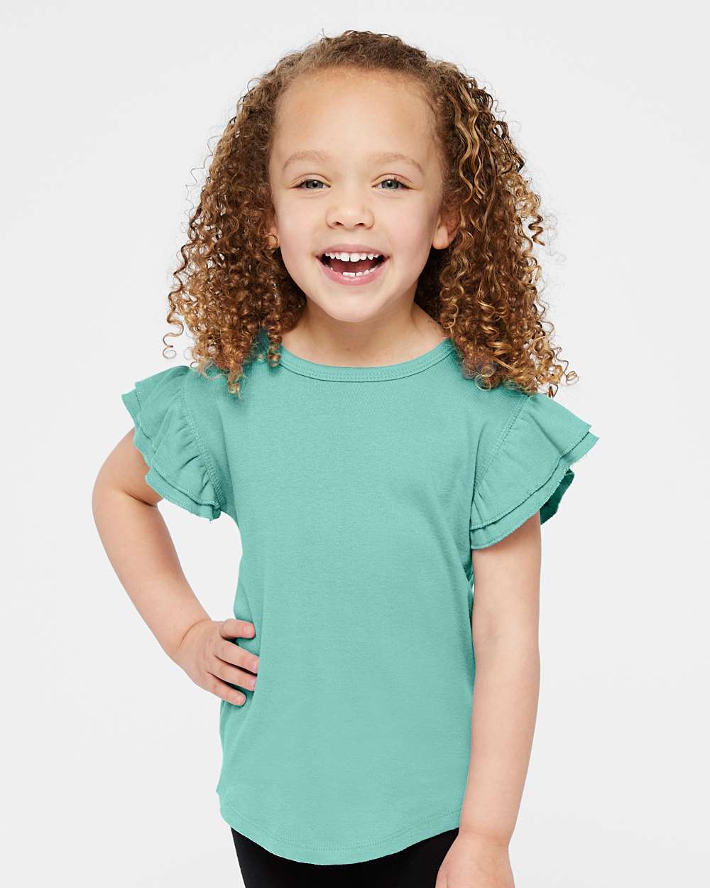 Premium Toddler Flutter Sleeve Tee, Self-Fabric Flutter Detail Tee, Stylish  Kids Clothing | This toddler girls' Flutter Sleeve tee offers adorable