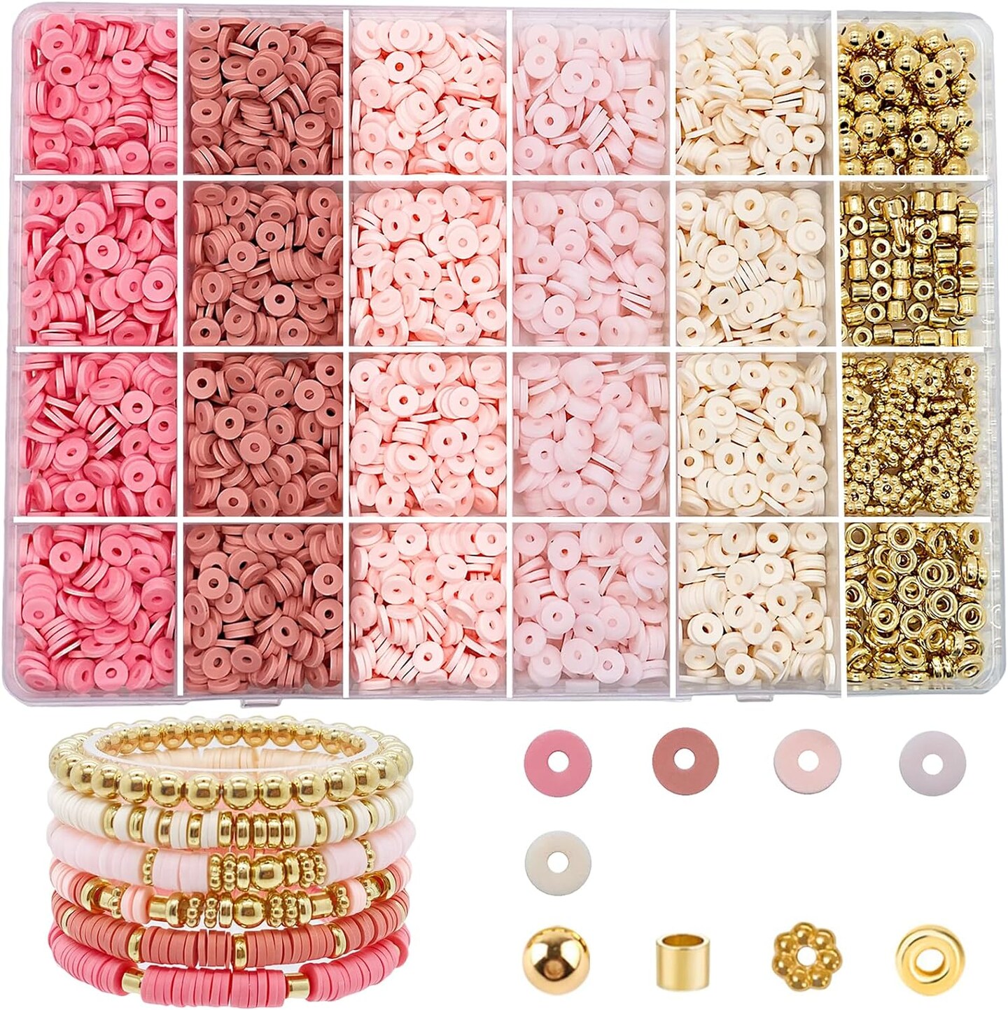 6 mm. Round Clay Beads for Bracelets Making 4320 pcs