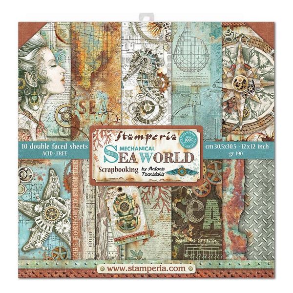 Stamperia Sea World 12&#x22;X12&#x22; Double-Sided Paper Pad