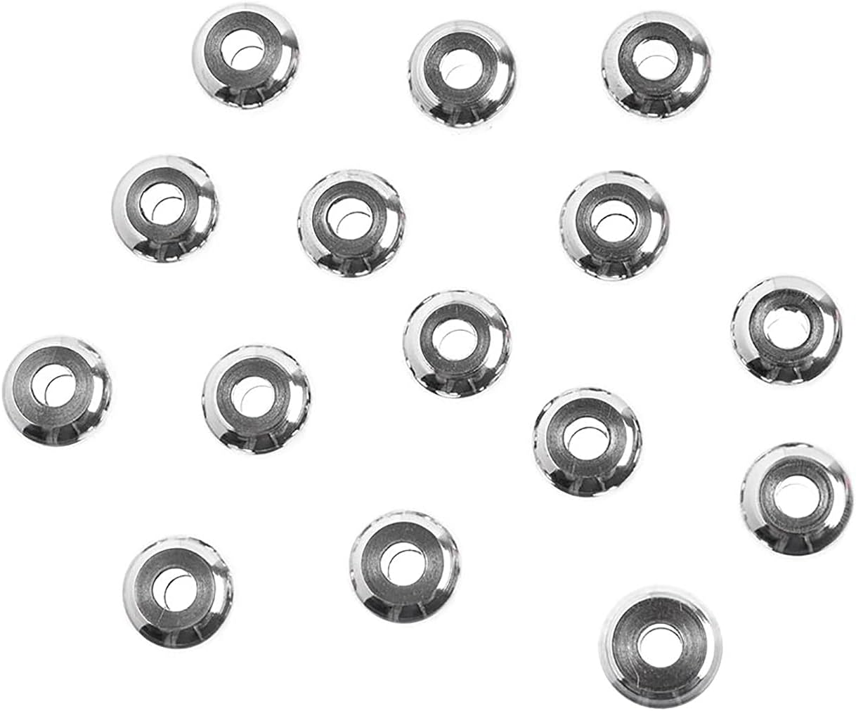 John Bead Stainless Steel Silver Donut Spacer Beads