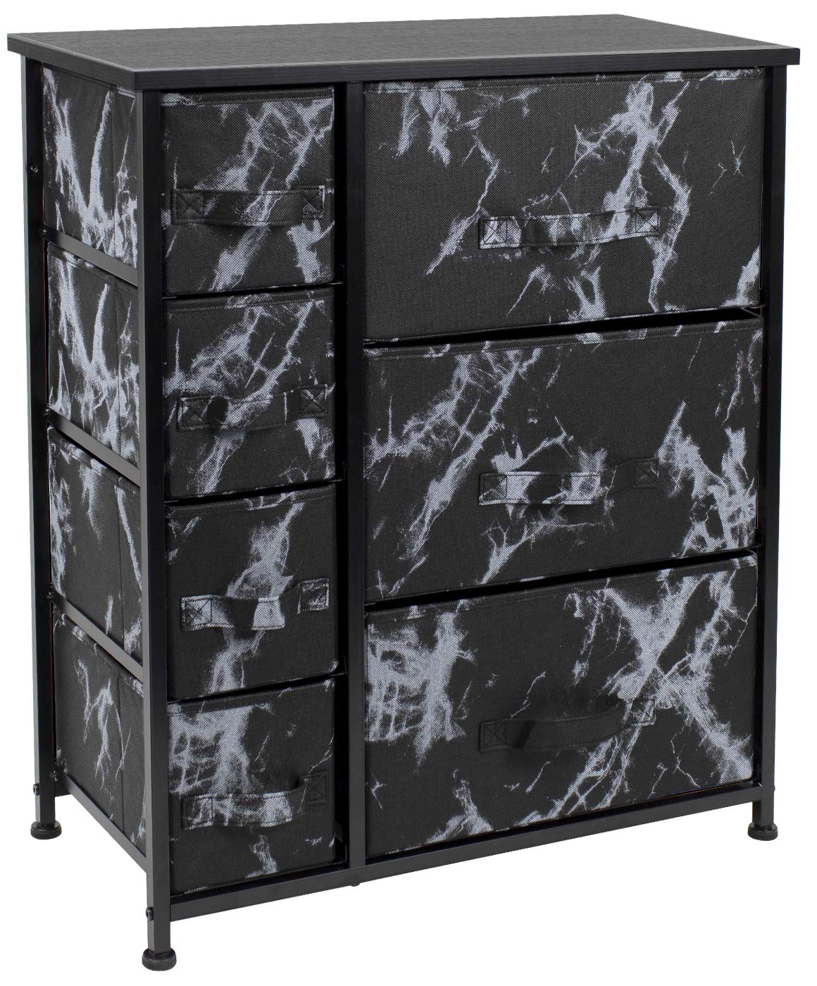 Sorbus Dresser with Drawers - Furniture Storage Tower Unit for Bedroom, Hallway, Closet, Office Organization - Steel Frame, Wood Top, Easy Pull Fabric Bins