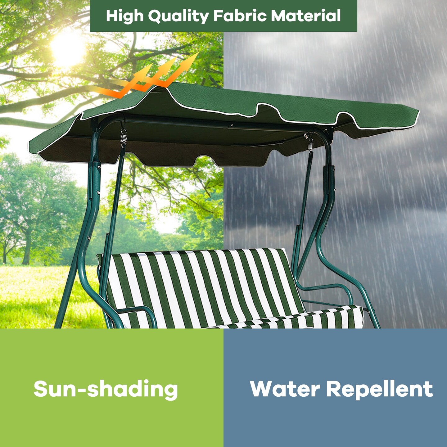 3 Seats Patio Canopy Swing