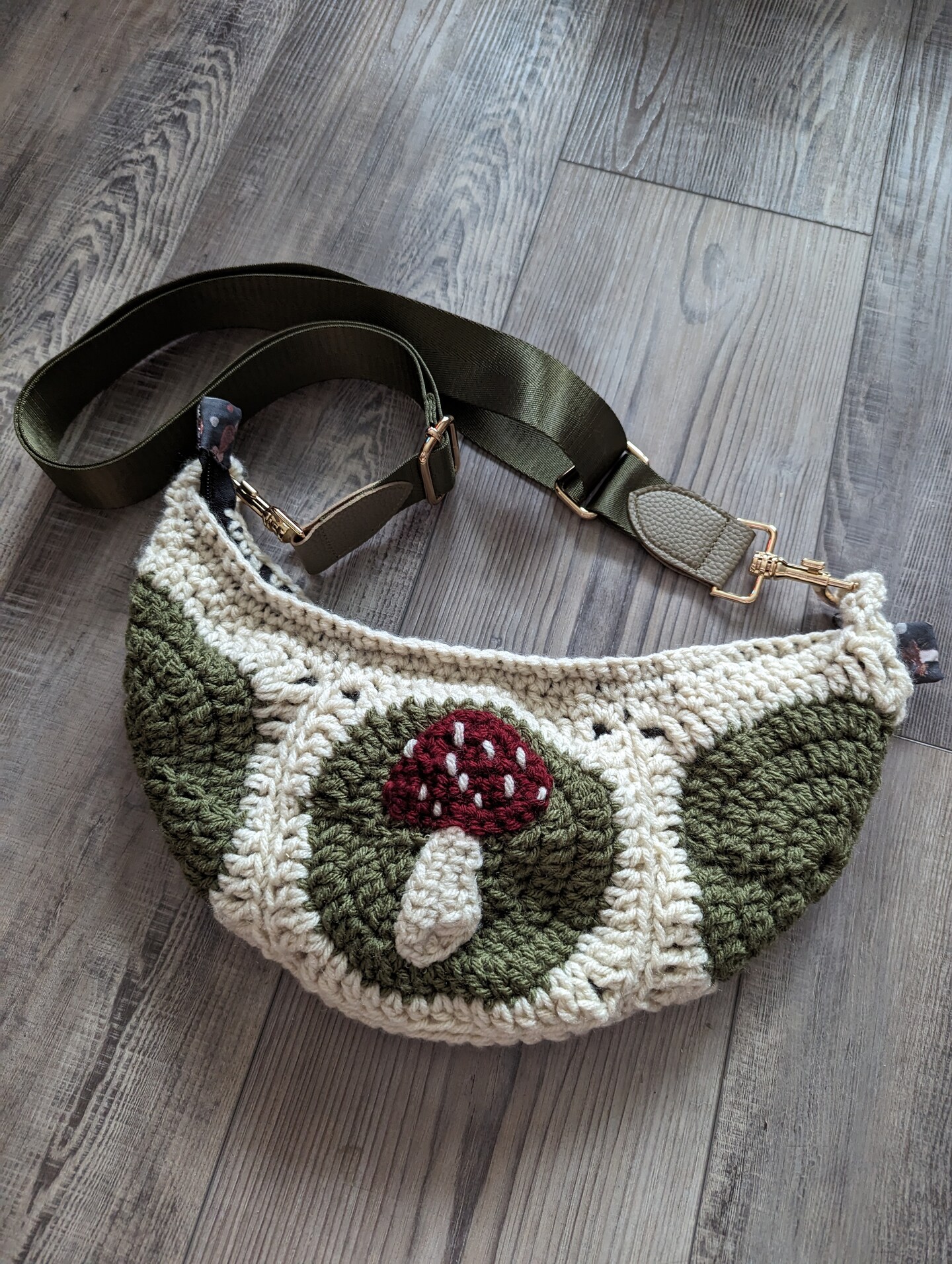 Crochet Mushroom Fannypack | MakerPlace by Michaels