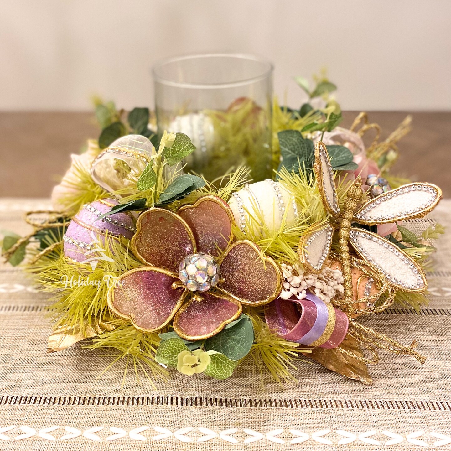 Easter Decorations - Easter Elegant Tabletop Hurricane