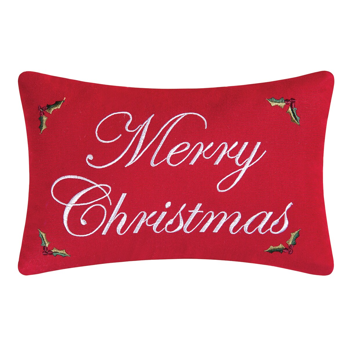 8&#x22; x 12&#x22; Merry Christmas Embroidered Throw Pillow