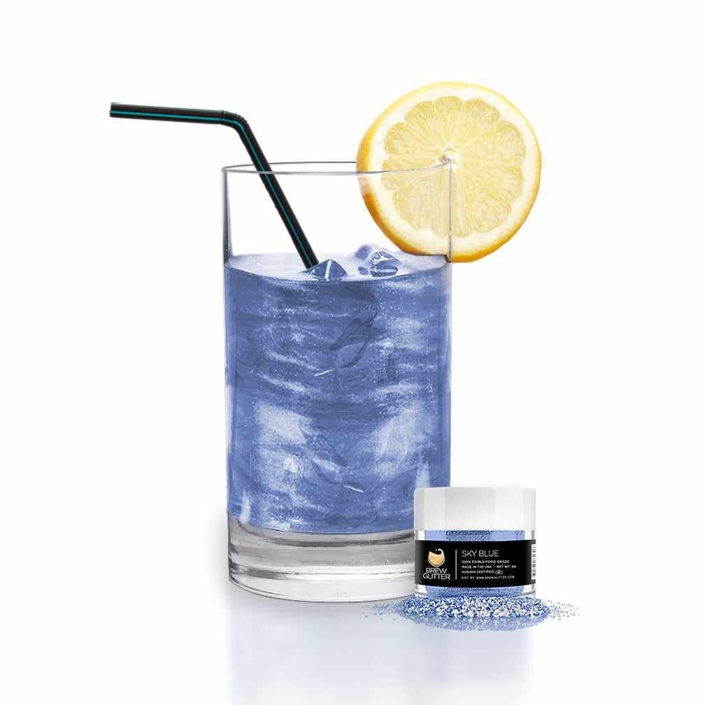 Blue Lagoon Drink Recipe Using Edible Glitter for Drinks