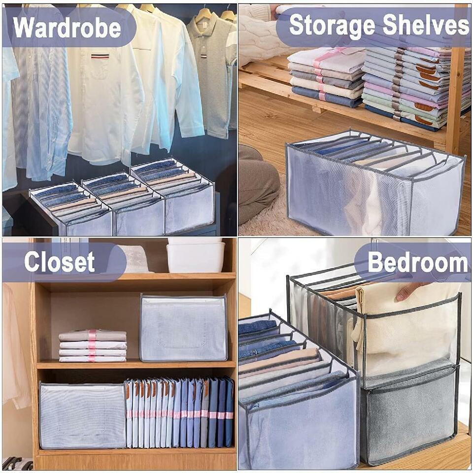 Clothes Organizer Jeans T-Shirt Pants Divider Drawer Closet Storage.